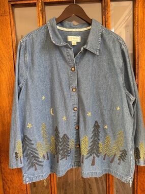 Embroidered Denim Shirt
